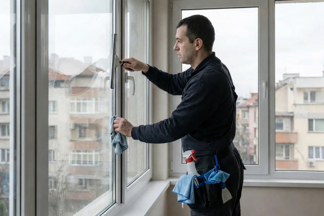 Миене на прозорци във вход - примерна снимка